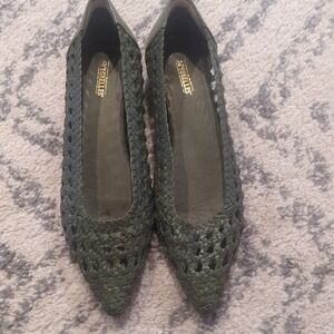 Seychelles Olive Woven Flats